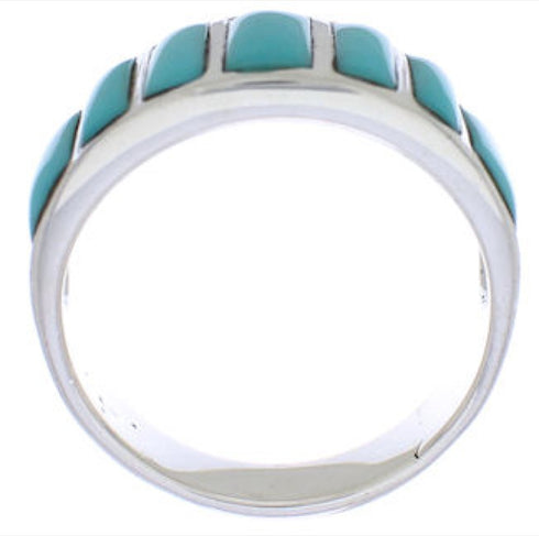 Sterling Silver Jewelry Turquoise Ring Size 8-1/4 AX36521