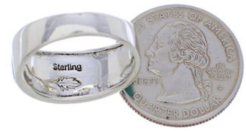 Sterling Silver Jewelry Turquoise Ring Size 8-1/4 AX36521
