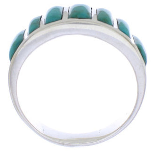 Southwestern Sterling Silver Turquoise Ring Size 8-3/4 AX36568