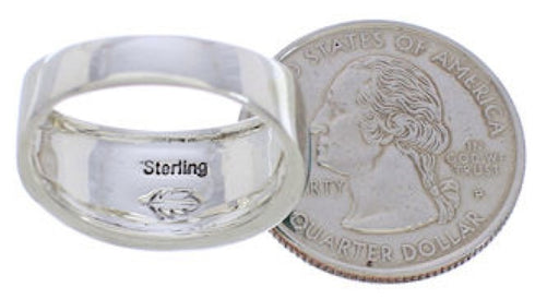 Southwestern Sterling Silver Turquoise Ring Size 8-3/4 AX36568