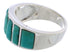 Genuine Southwestern Sterling Silver Turquoise Ring Size 6-1/2 AX36650