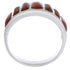 Genuine Sterling Silver Red Oyster Shell Inlay Ring Size 7-1/2 AX36715