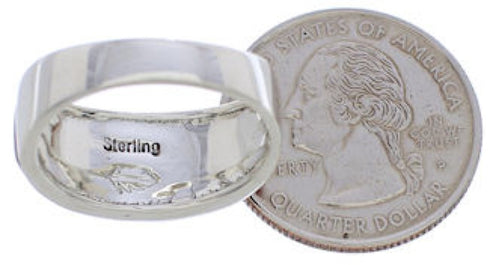 Genuine Red Oyster Shell And Sterling Silver Ring Size 8-3/4 AX36711