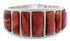 Jewelry Sterling Silver Red Oyster Ring Size 7-3/4 AX36736