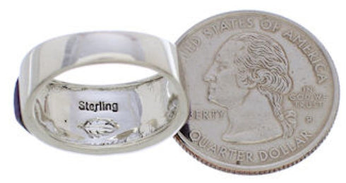 Southwest Sterling Silver Multicolor Ring Size 6-3/4 AX36778