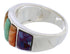 Southwest Sterling Silver Multicolor Inlay Ring Size 6-3/4 AX36782