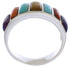 Silver Multicolor Southwestern Jewelry Ring Size 7-1/2 AX36921