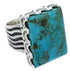 Turquoise Southwest And Sterling Silver Ring Size 8-1/4 YX34644