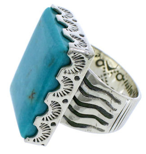 Turquoise Southwest And Authentic Silver Ring Size 6-1/4 YX34647