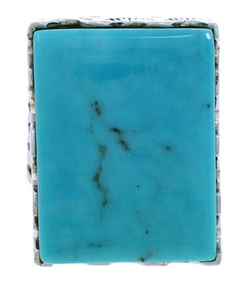 Turquoise Jewelry Authentic Sterling Silver Ring Size 6-1/2 YX34648