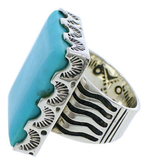Authentic Sterling Silver And Turquoise Jewelry Ring Size 5 YX34649