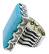 Authentic Sterling Silver And Turquoise Jewelry Ring Size 5 YX34649
