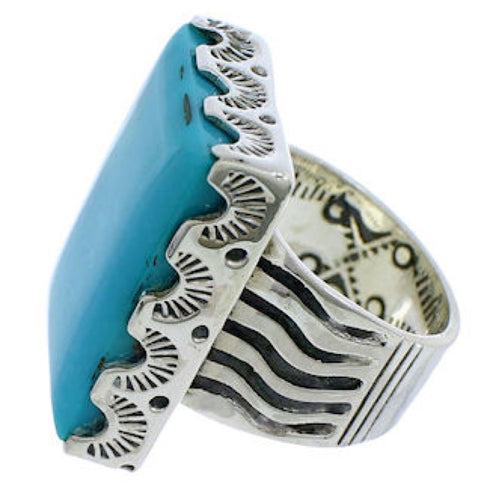 Silver Southwest Turquoise Jewelry Ring Size 5-1/4 YX34675