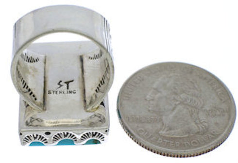 Turquoise Genuine Sterling Silver Southwest Ring Size 4-3/4 YX87536