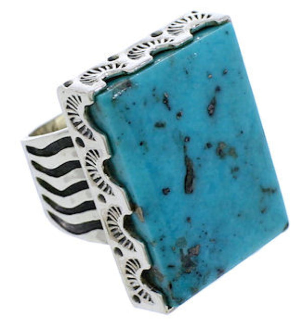 Sterling Silver Turquoise Jewelry Southwest Ring Size 4-3/4 YX34682