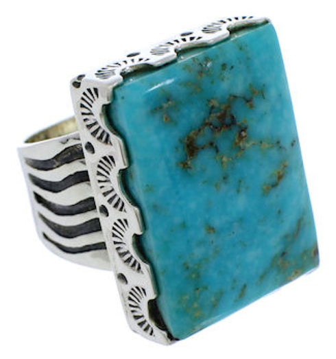 Turquoise Authentic Sterling Silver Southwest Ring Size 8-1/4 YX87543