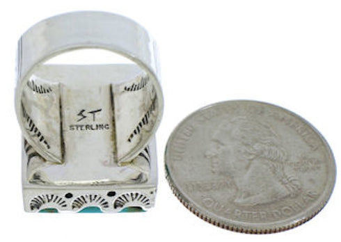 Turquoise Authentic Sterling Silver Southwest Ring Size 8-1/4 YX87543