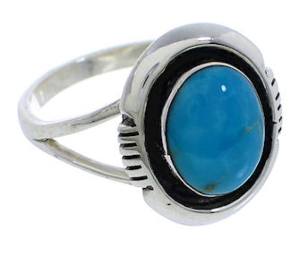 Turquoise And Sterling Silver Southwestern Ring Size 5-3/4 YX87693