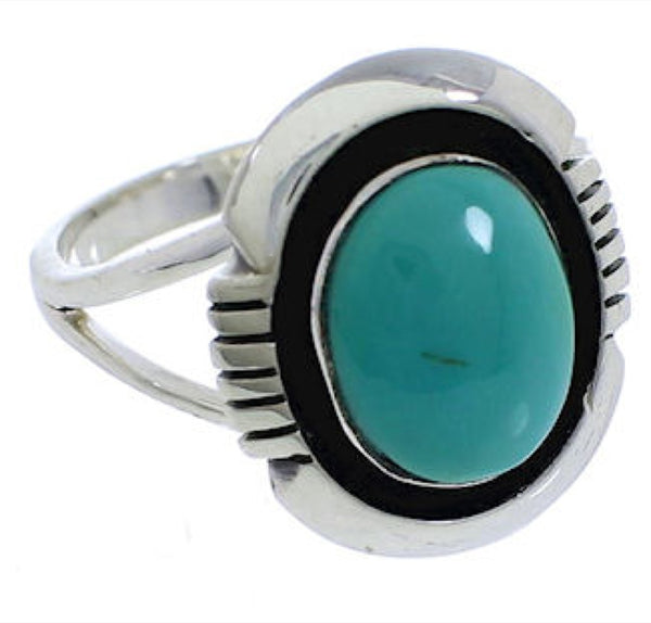 Southwest Sterling Silver Turquoise Ring Size 4-3/4 YX34733