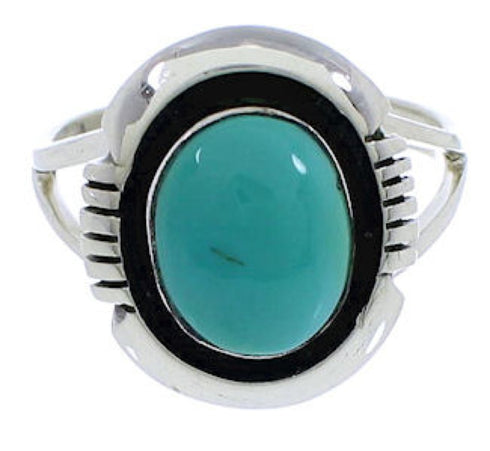 Southwest Sterling Silver Turquoise Ring Size 4-3/4 YX34733