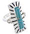 Turquoise Southwest Silver Ring Size 6-3/4 EX42798