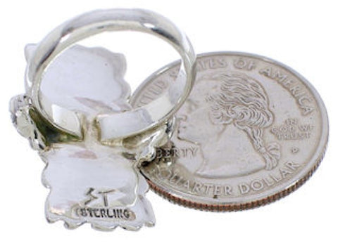 Sterling Silver Turquoise Inlay Ring Size 5-1/4 EX42803