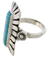 Genuine Sterling Silver And Turquoise Ring Size 4-3/4 EX42810