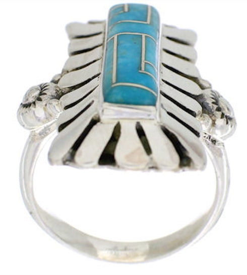 Sterling Silver And Turquoise Ring Size 5-3/4 EX42811