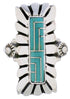Southwest Turquoise Inlay Ring Size 8-1/4 EX42812