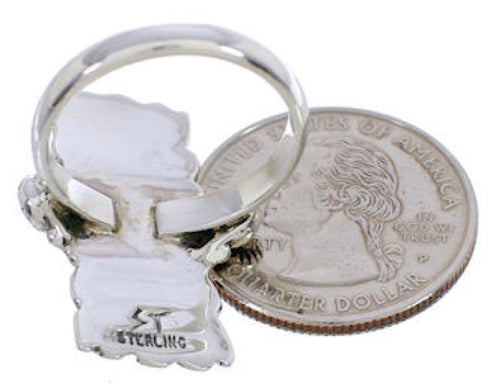 Southwest Turquoise Inlay Ring Size 8-1/4 EX42812