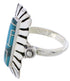 Sterling Silver Turquoise Inlay Ring Size 8-1/4 EX42815
