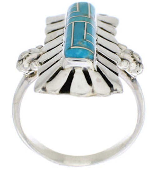 Turquoise Silver Southwestern Ring Size 8-1/4 EX42821