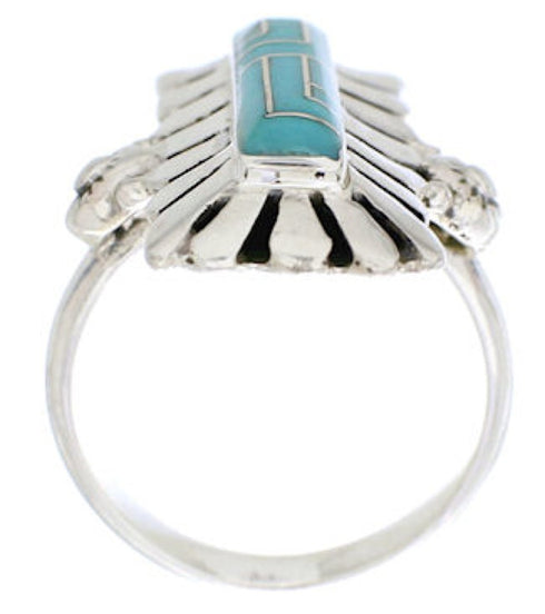 Genuine Sterling Silver Turquoise Ring Size 8-1/2 EX42846