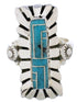 Turquoise Genuine Sterling Silver Ring Size 7-1/4 EX42847