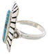 Turquoise Genuine Sterling Silver Ring Size 7-1/4 EX42847