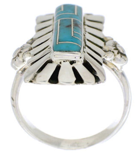 Turquoise Genuine Sterling Silver Ring Size 7-1/4 EX42847