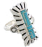 Southwest Sterling Silver Turquoise Ring Size 6-3/4 EX42848
