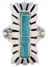Southwest Sterling Silver Turquoise Ring Size 6-3/4 EX42848