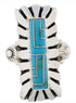 Southwestern Turquoise And Silver Ring Size 5-3/4 EX42859