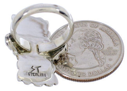 Southwestern Turquoise And Silver Ring Size 5-3/4 EX42859