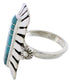 Southwest Turquoise Inlay Silver Ring Size 5-1/4 EX42864