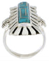 Southwest Turquoise Inlay Silver Ring Size 5-1/4 EX42864