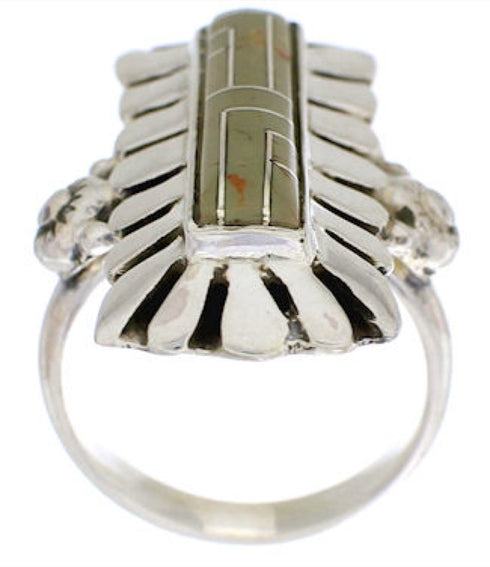 Turquoise Inlay Sterling Silver Ring Size 6 EX42870