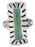 Turquoise And Genuine Sterling Silver Ring Size 7-1/4 EX42874