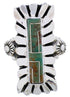 Turquoise Inlay Sterling Silver Ring Size 6-1/2 EX42884