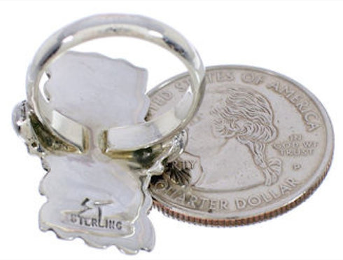 Turquoise Genuine Sterling Silver Ring Size 5-3/4 EX42900