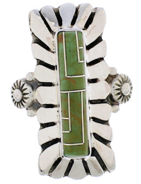 Turquoise Inlay Southwest Ring Size 7-1/2 EX42987
