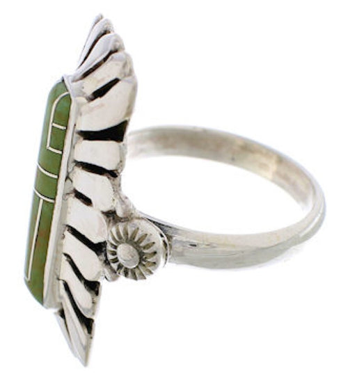 Turquoise Inlay Southwest Ring Size 7-1/2 EX42987