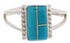 Sterling Silver Turquoise Inlay Ring Size 5-3/4 EX43001