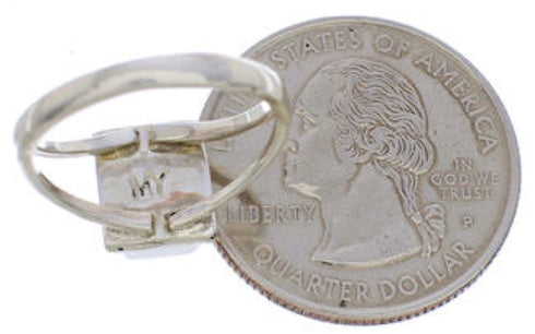 Sterling Silver Turquoise Inlay Ring Size 5-3/4 EX43001